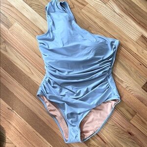 NWT J.Crew One-Shoulder Ruched Swimsuit